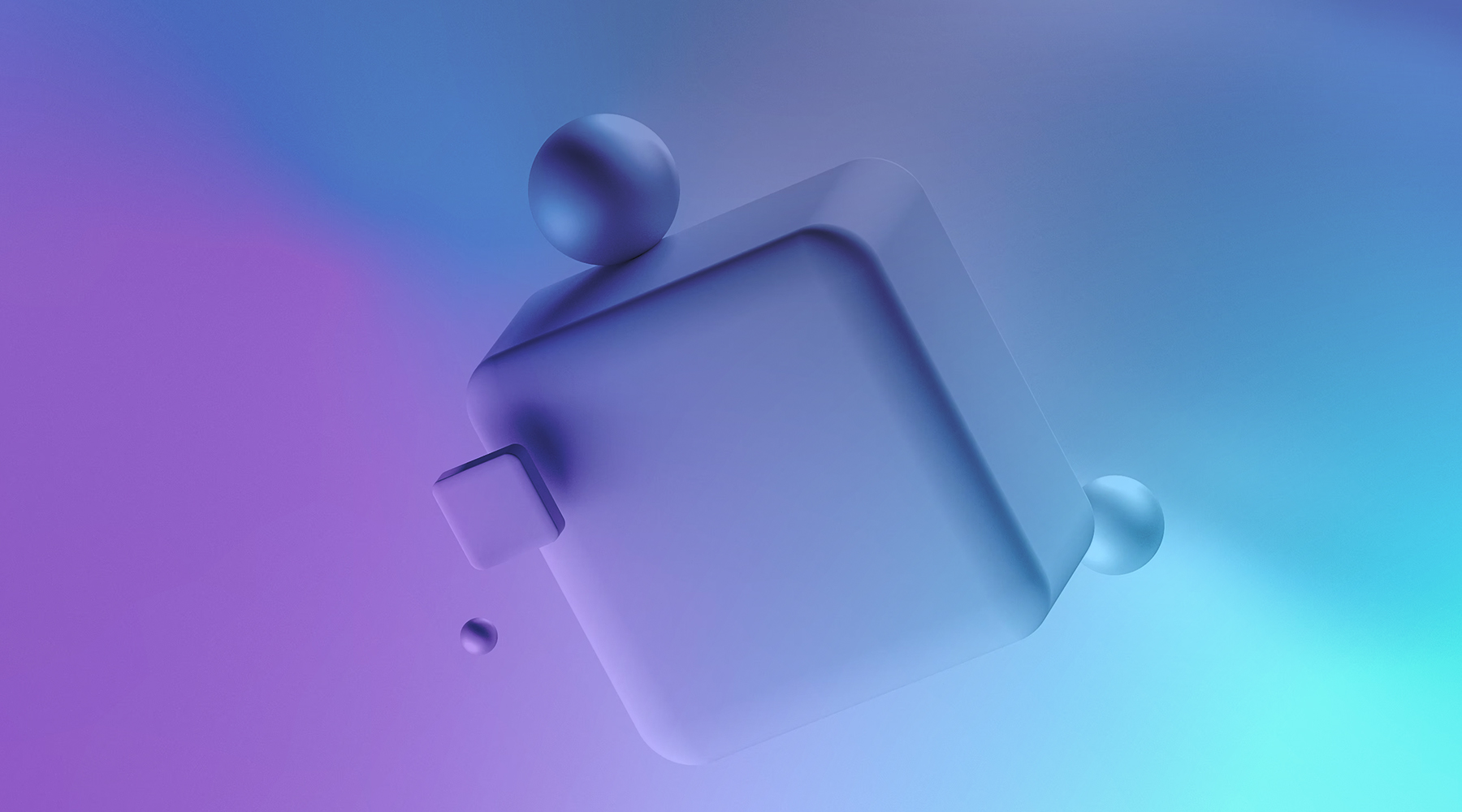 Abstract 3d blocks floating in blue and purple gradient