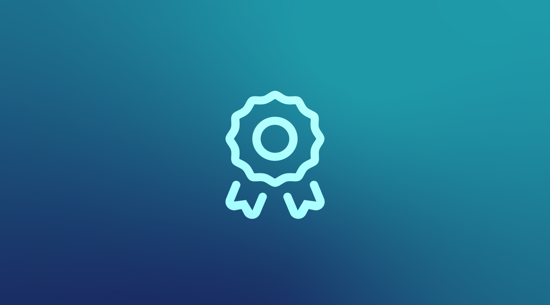 Award icon on blue to teal gradient