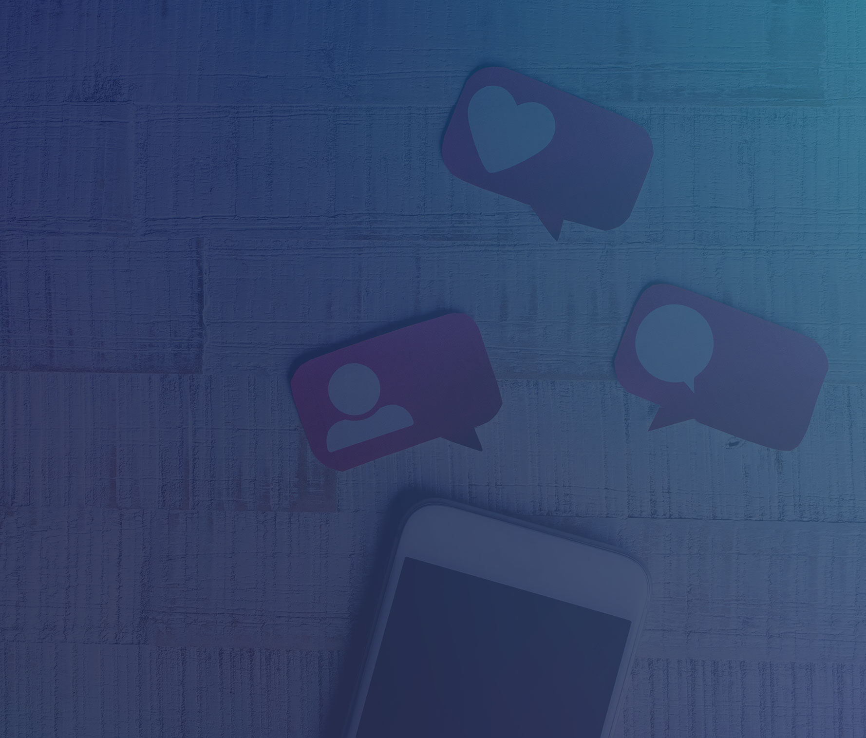 Smart phone and social media symbol chat bubbles