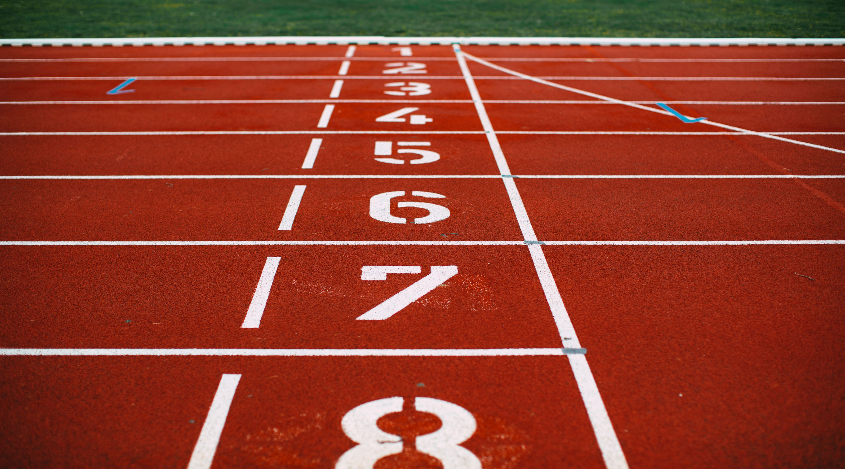 Running track with eight lanes