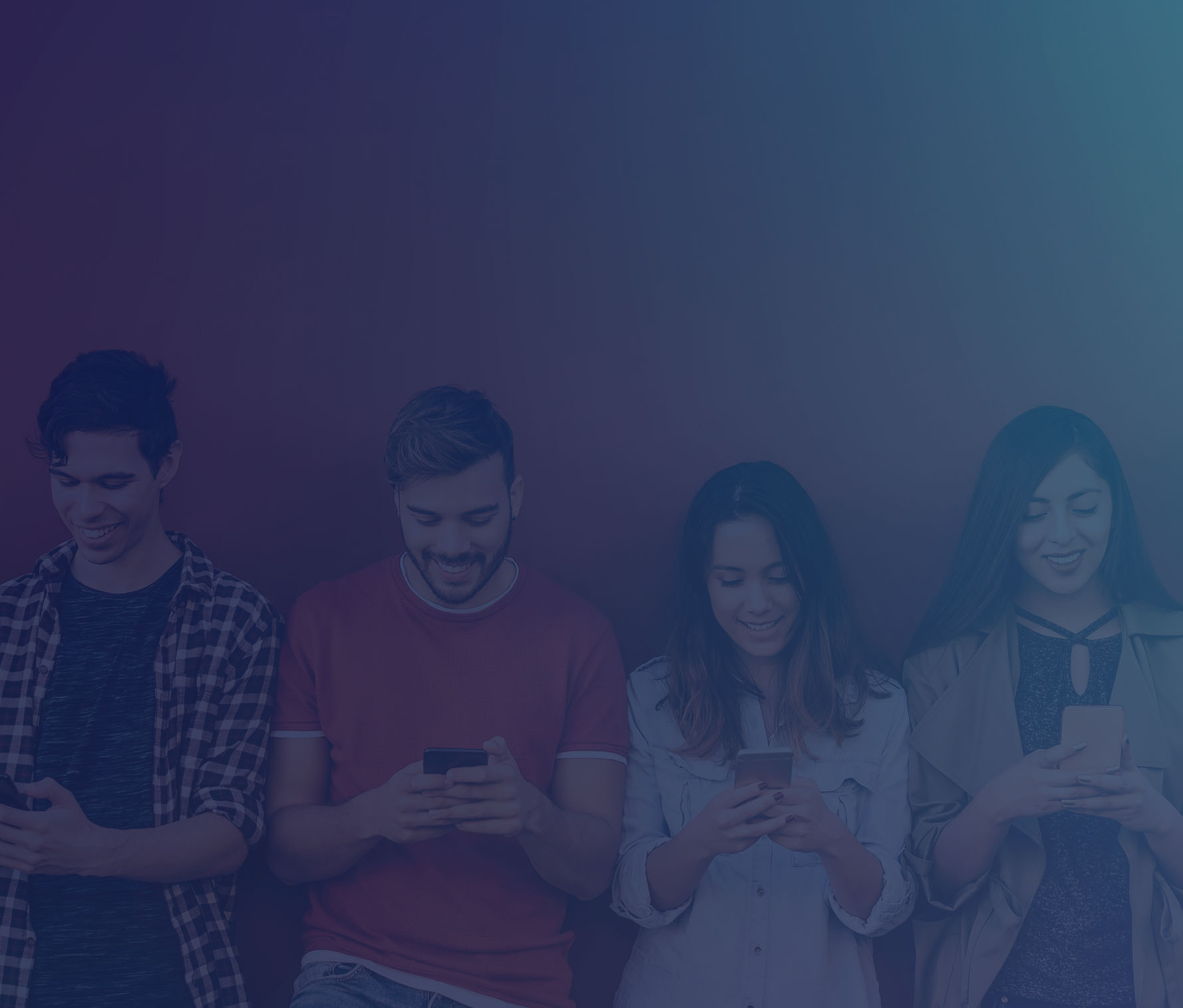 A group of Gen Z learners using their smart phones