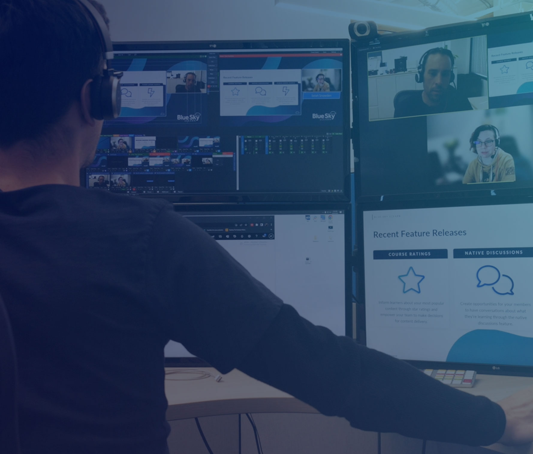 Blue Sky eLearn virtual event facilitator running a live stream event