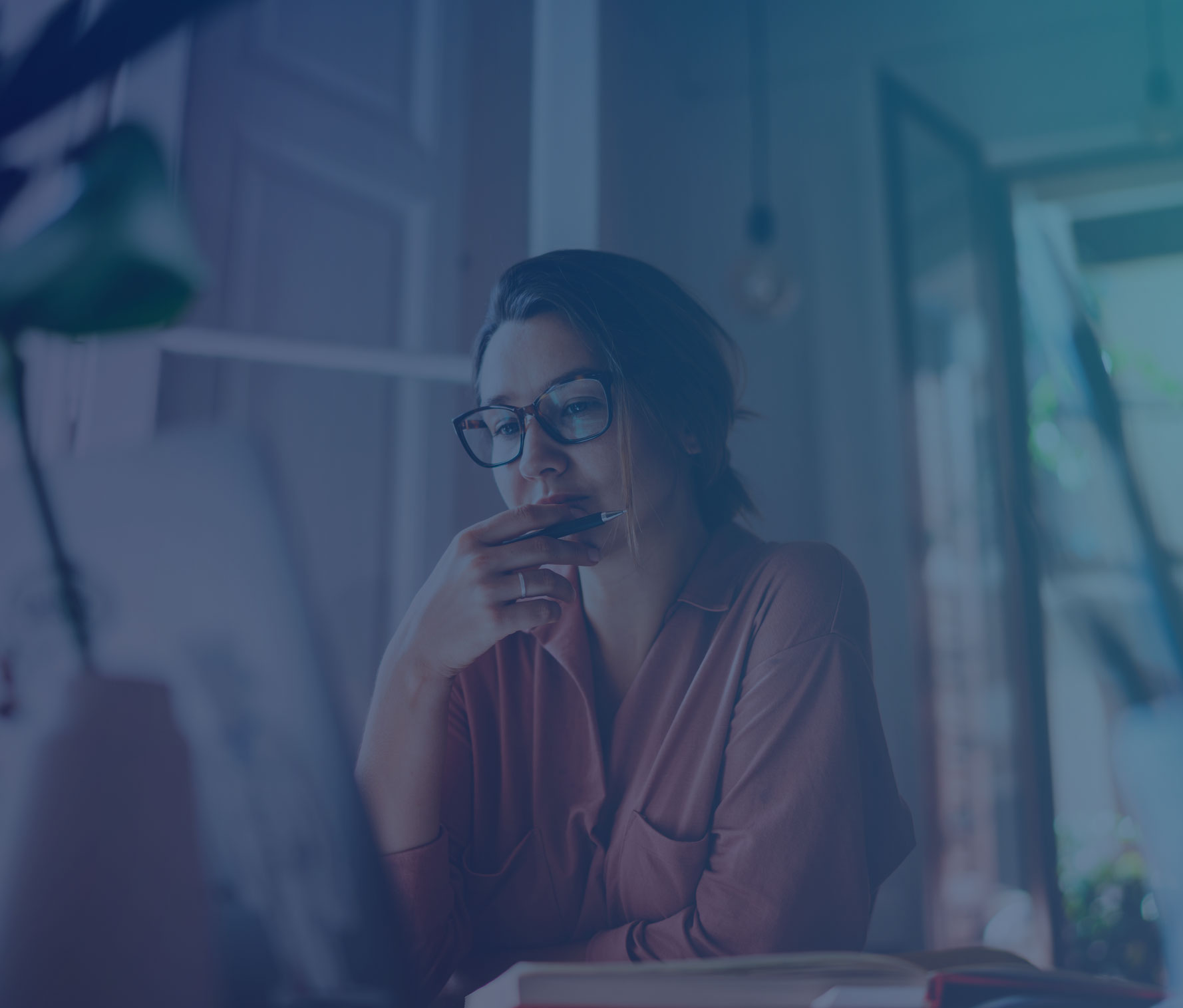 Woman working on laptop