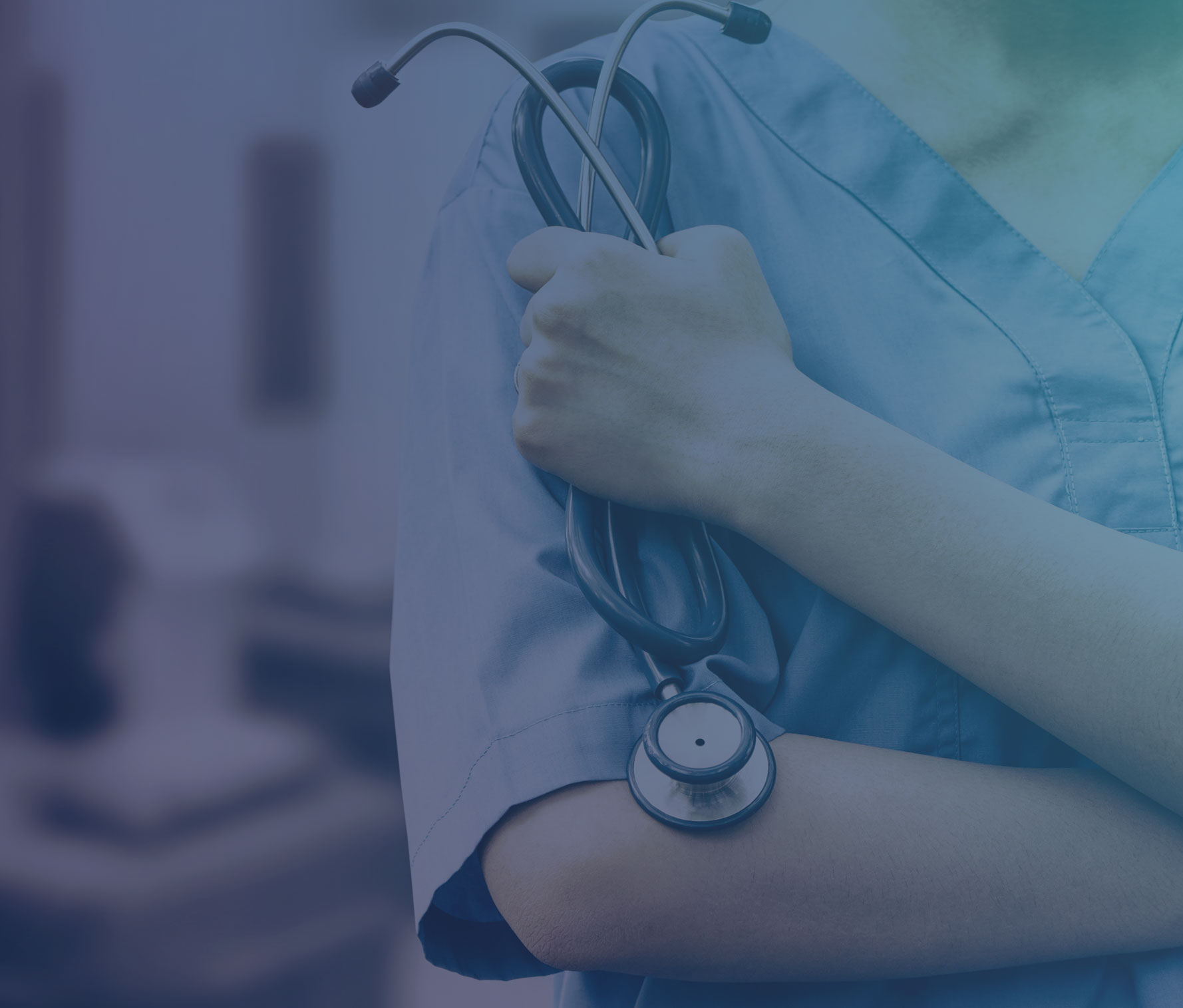 Medical professional holding a stethoscope 