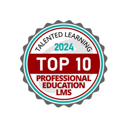 Blue Sky eLearn's award for Top 10 Professional Education LMS from Talented Learning