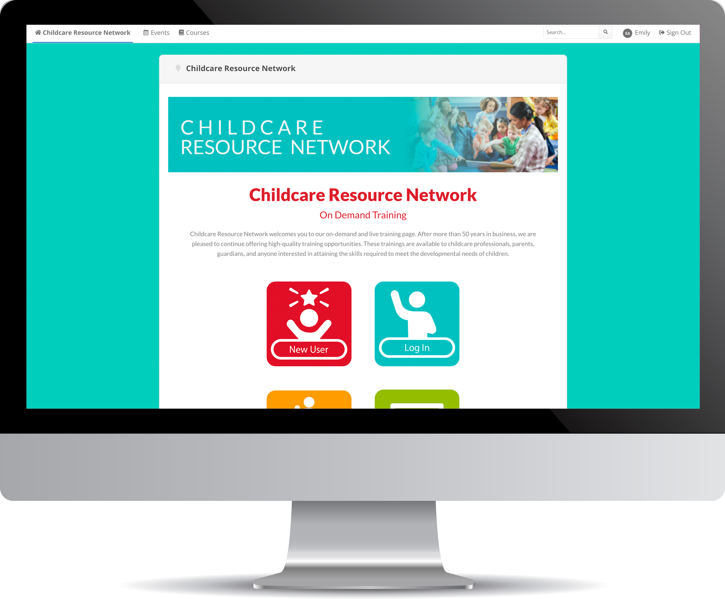 Childcare Resource Network's Path LMS homepage