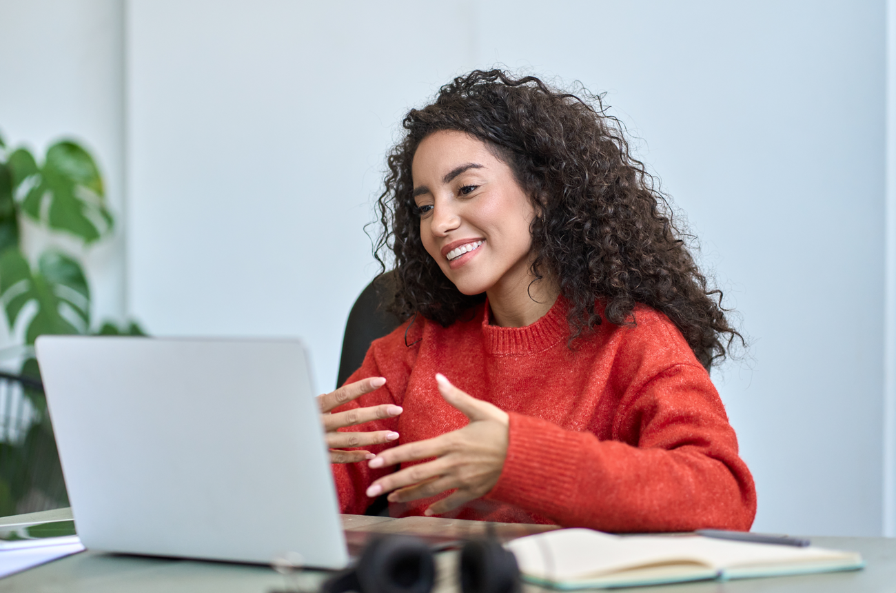 Woman on a Zoom call